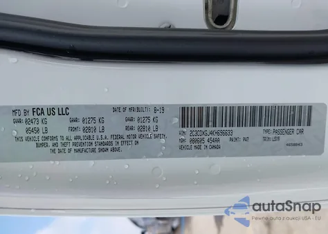 2019 Dodge Charger Scat Pack Rwd z USA, uszkodzony, nr VIN 2C3CDXGJ4KH696633